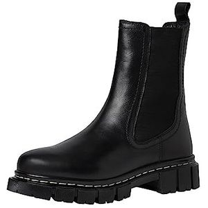 s.Oliver Chelsea boots voor dames van kunstleer met blokhak, zwart, 41 EU