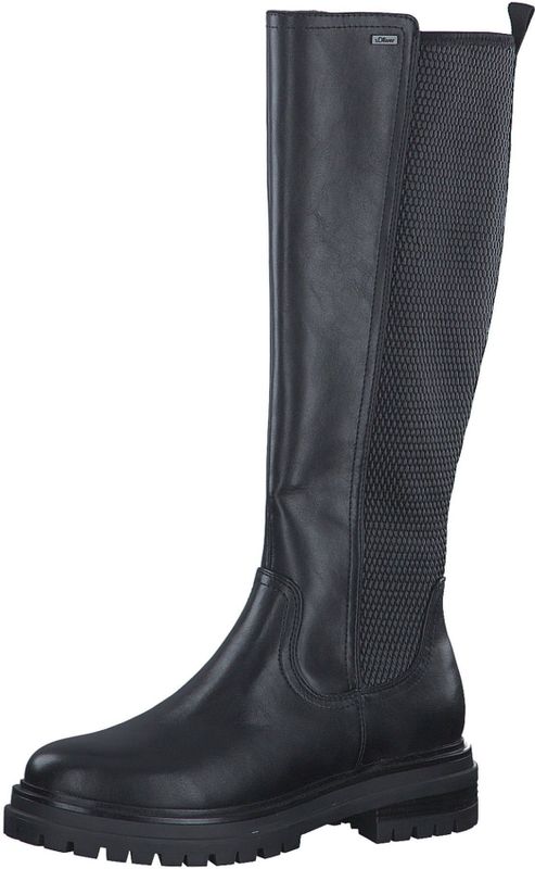 s.Oliver - Laarzen - Zwart - Imitatieleer - Blokhak