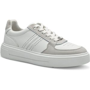 s.Oliver, Schoenen, Dames, Wit, 40 EU, Leer, Witte Grijze Sneakers voor Vrouwen