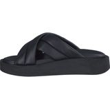 s.Oliver - Dames Slipper - Zwart - Leren Bovenwerk - Soft Foam Technologie