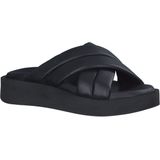 s.Oliver - Dames Slipper - Zwart - Leren Bovenwerk - Soft Foam Technologie