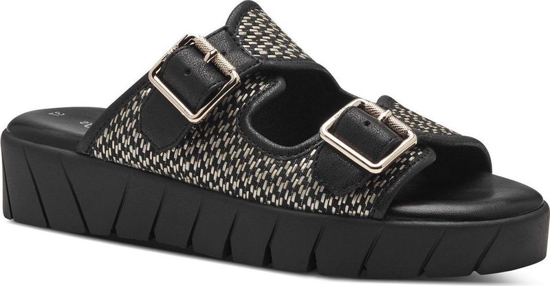 s.Oliver - Pantoletten - Zwart - Textiel/Synthetisch