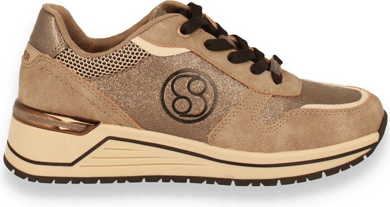 s.Oliver - Low 5-23619-43 - Sneakers - Taupe - Textiel/Synthetisch