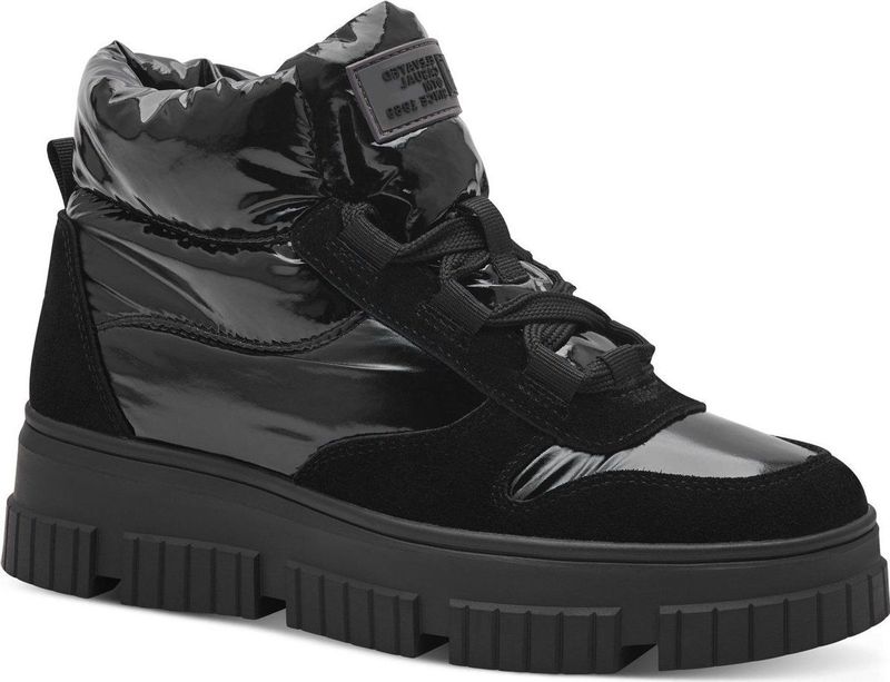 s.Oliver - WL Lace Boot - Sneeuwlaarzen - Zwart - Leer en Textiel