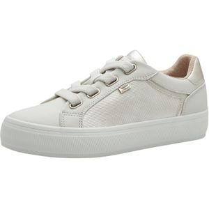 s.Oliver Platte damessneakers met veters, lage top, beige (beige comb), 38 EU, Beige kam., 38 EU