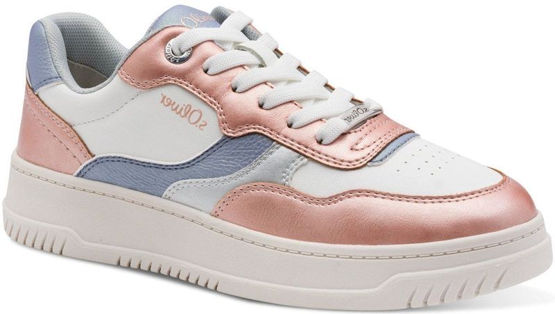 s.Oliver - Dames Sneaker - Groen - Synthetisch - Vetersluiting