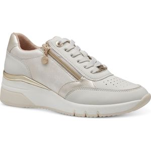 s.Oliver - Sneakers - Ecru - Imitatieleer - Rits- en Vetersluiting
