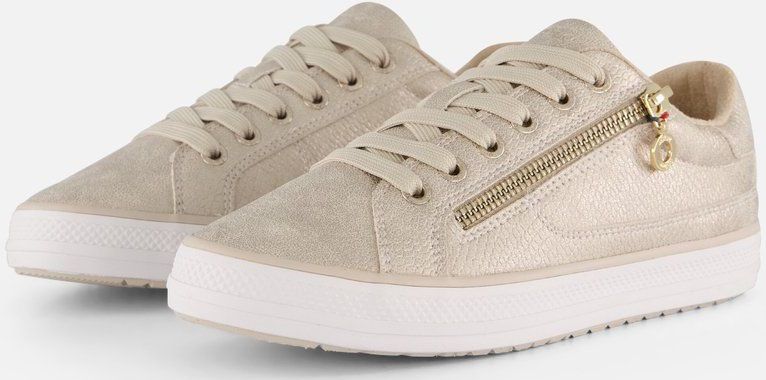 s.Oliver - Platte Sneakers - Champagne Snak - Synthetisch Materiaal