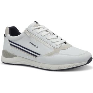 s.Oliver Platte Sneakers - Wit - Synthetisch Materiaal - Ritssluiting