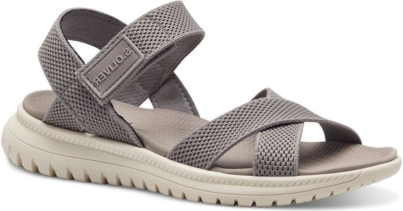 s.Oliver - 5-28601-44 - Plateausandalen - Taupe - Rood label