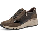 s.Oliver - Sneakers - Bruin - Imitatieleer - Platte Zool