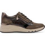 s.Oliver - Sneakers - Bruin - Imitatieleer - Platte Zool