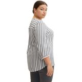 TOM TAILOR - Blouse - Offwhite Navy Vertical Stripe - 100% Viscose Lenzing Ecovero