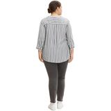 TOM TAILOR - Blouse - Offwhite Navy Vertical Stripe - 100% Viscose Lenzing Ecovero