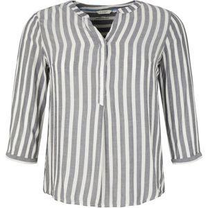 TOM TAILOR - Blouse - Offwhite Navy Vertical Stripe - Viscose - Regular Fit