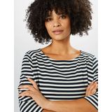 TOM TAILOR Dames Sweatshirt met strepen 1024892, 26484 - Navy White Regular Stripe, 46 Grote maten