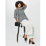 TOM TAILOR Dames Sweatshirt met strepen 1024892, 26484 - Navy White Regular Stripe, 46 Grote maten