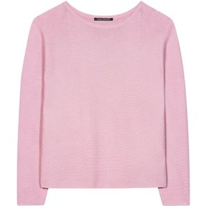 Luisa Cerano, Truien, Dames, Roze, M, Katoen, Fresh Rosé Links-structuur Pullover