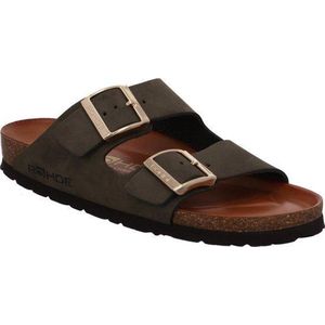 Rohde - Alba - Slipper - Olive - 100% Nubuckleer - Verstelbare Gespsluiting