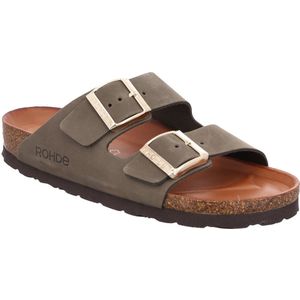 Rohde - Alba - Slipper - Olive - 100% Nubuckleer - Verstelbare Gespsluiting