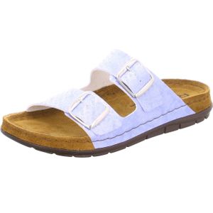 Rohde Rodigo klassieke sandalen voor dames, zomerschoenen, pantoffels, leren voetbed, blauw, 37 EU