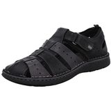 Sandalen - Effen - Glad Leer, Suède - Velcro Sluiting - Ronde Neus