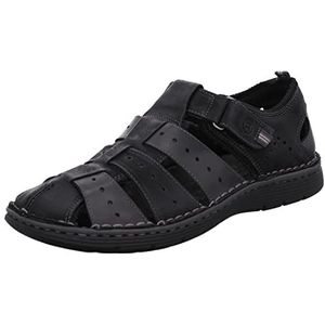 Sandalen - Effen - Glad Leer, Suède - Velcro Sluiting - Ronde Neus
