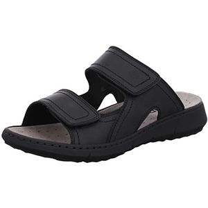 Rohde Heren klittenbandsluiting slippers leer klompen Arezzo 6522, zwart, 40 EU