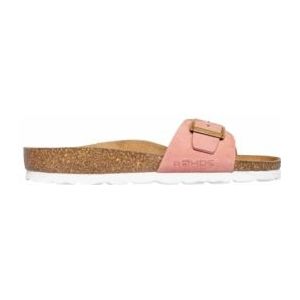 Rohde Dames lederen slippers lederen diep voetbed gesp Alba 5589, roze, 35 EU