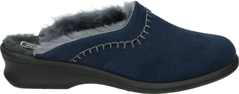 Rohde - 2510 - Dames Pantoffels - Blauw - Suède - Vachtgevoerd