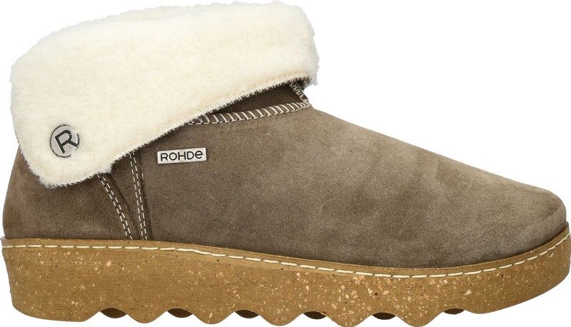 Rohde - Foggia - Pantoffel - Earth - Velourleder - Vacht Voering - Rubber Zool