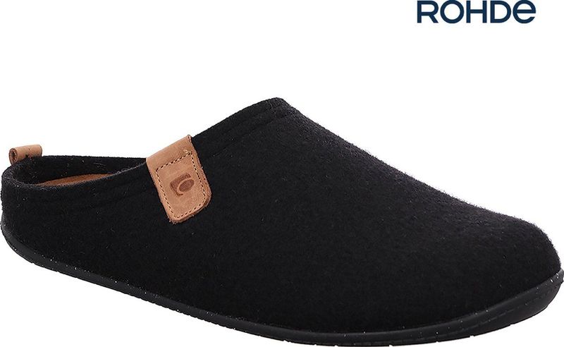 Rohde tivoli-h heren pantoffels, zwart.