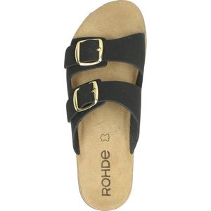 Rohde Dames slippers gesp Plateau Clogs Cortona 6212, zwart, 42 EU