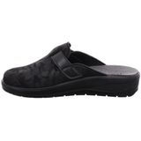 Rohde - 6165 Pantoffels - Zwart - Stretchmateriaal - Klittenbandsluiting