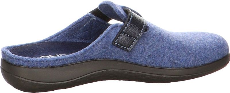 Rohde - Gezondheidsslippers - Blauw - Vilt - Platte Hak