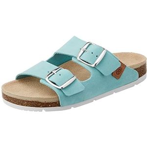 Rohde Elba klassieke sandalen voor dames, zomerschoenen, pantoffels, kurk-voetbed, 53 turquoise, 38 EU