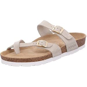 Rohde Alba klassieke sandalen voor dames, zomerschoenen, pantoffels, kurk-voetbed, 02 Ivoor, 35 EU