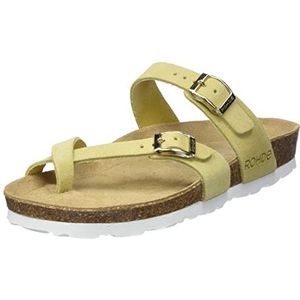 Rohde Alba klassieke sandalen voor dames, zomerschoenen, pantoffels, kurk-voetbed, 21 saffraan, 35 EU
