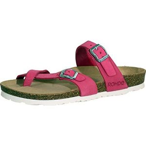 Rohde Alba klassieke sandalen voor dames, zomerschoenen, pantoffels, kurk-voetbed, 46, roze, 35 EU