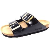 Rohde Alba klassieke sandalen voor dames, zomerschoenen, pantoffels, kurk-voetbed, 91 zwarte lak, 36 EU