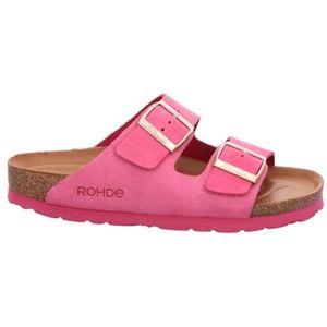 Gezondheidsslippers - Pink - Sleehak - Leer - Zomerschoenen