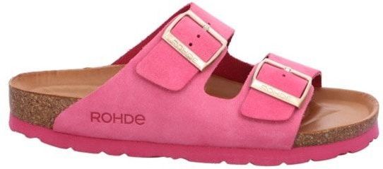 Gezondheidsslippers - Pink - Sleehak - Leer - Zomerschoenen