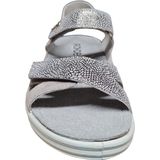 Rohde 5739 83 Dames Sandalen - Beige Zilver - Uitneembare Binnenzool - Klittenband Sluitingen