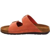 Gezondheidsslippers - Oranje - Leer - Sleehak met Gespen