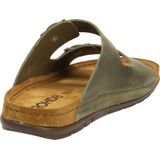 EASYS - Two-Strap Pantoffels - Zwart - Geborsteld Leer - Suède Binnenzool