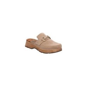 Rohde Licata 6267 Clogs, clogs, voor dames, slippers, velours, leer, siergesp, plateau, 14 naturel., 36 EU