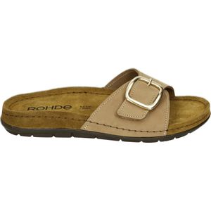 Rohde - 5875 - Dames Slippers - Taupe - Nubuck - Rubber Zool