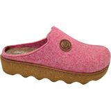 Comfortabele wijde pantoffels met geborduurde wollen voering