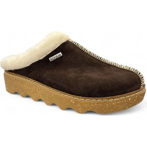Rohde - 6125 Pantoffel - Bruin - Veloursleder - Wol Voering