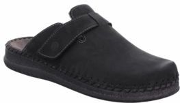 Rohde - Alassio - Pantoffel - Zwart - Nubuckleer - Verstelbare Klittenbandsluiting